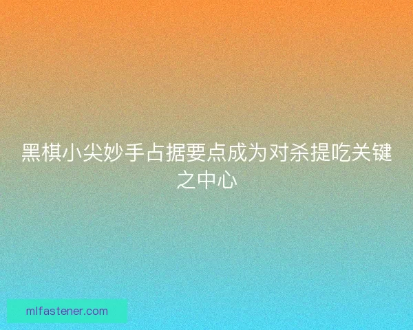 黑棋小尖妙手占据要点成为对杀提吃关键之中心
